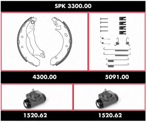 ROADHOUSE SPK 3300.00 Brake Set, drum brakes